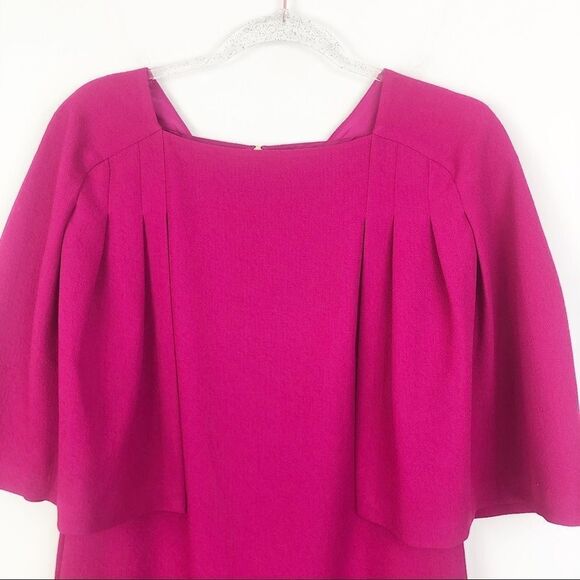 TRINA TURK | Fucshia Cape Dress Short Sleeve Sz 6 - Picture 7 of 12